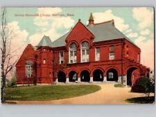 c1910 Nevins Memorial Library Meuthen Massachusetts MA Postcard picture