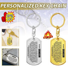 To My Grandson Keychain Stainless Steel Keychain Keys Chain Keyring Access USN picture