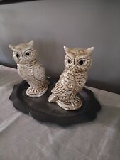 Vintage Pair Of Ceramic Owl Figurines picture