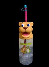Rainforest Cafe Cheetah Souvenir Water Bottle With Straw & Snack Cup Bottom picture