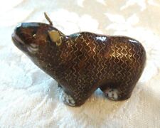 Little Decorative Vintage Oriental Cloisonne Hippo Hippopotamus Figurine picture