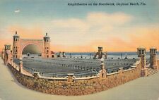 Linen Postcard ~ Daytona Beach, Florida, Amphitheatre on the Boardwalk picture