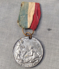 Antique British Commemorative WWI Medal / Ribbon Peace picture