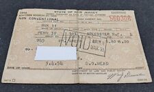1954 New Jersey Motor Vehicle Registration for 1911 Ford Speedster R.F. Model T picture