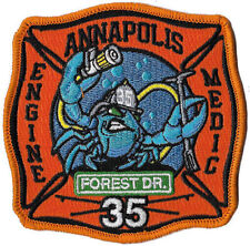 Annapolis, MD Engine 35 Medic 35 Forest Drive Blue Crab -  NEW Fire Patch . picture