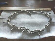 Vintage Native American Old Pawn Squash Blossom Necklace 52grs Sterling Silver picture