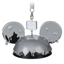 Disney Mickey Ears Hat Ornament Disney100 Silver Melting Drip picture
