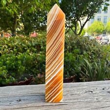 8.3LB 14.5'' Large Natural Yellow Calcite Wand Quartz Obelisk Crystal Tower picture