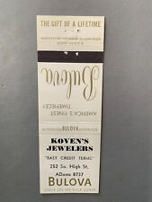 Vintage 1960s-1970s Koven’s Jewelers Bulova Matchbook Cover Jewelry Vtg picture