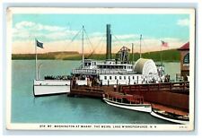 1930 Str. Mt. Washington at Wharf Lake Winnipesaukee New Hampshire NH Postcard picture