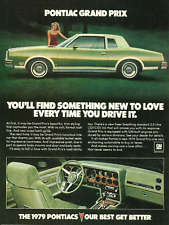 1979 Pontiac Grand Prix Green Car V-6 Man Cave Wall Art vintage Print AD picture