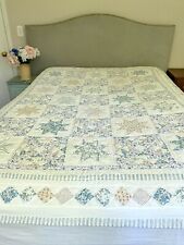 VTG JC Penney Patchwork Quilt Stars Floral Stripe Cottage Core Shabby TWIN 68x85 picture