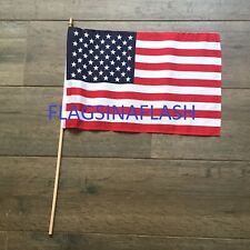 USA Stick Flag 12x18in 30 inch stick US of America - American Flag  picture