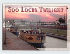 Postcard Soo Locks Twilight, Sault Ste. Marie, Michigan picture