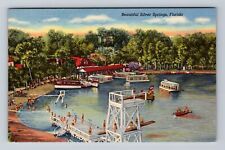 Silver Springs FL-Florida, Aerial Of Beach Area, Antique, Vintage Postcard picture