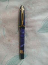Waterman Phileas Blue Marble Gold Plated Medium Nib Fountain Pen France Made picture