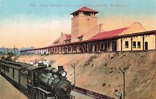 Great Northern Railroad Depot Everett Washington WA Train c1910 Postcard picture