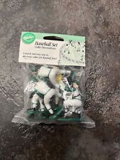 Set of 6 Vintage WILTON Baseball Cake Decorations Toppers SEALED NOS 1998 picture
