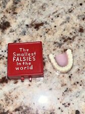 THE SMALLEST FALSIES IN THE WORLD MINIATURE DENTURES - VINTAGE NOVELTY GAG GIFT picture