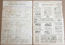 c. 1870s BIDDEFORD HOUSE ME National Advertising Hotel Register + Signatures picture
