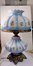 Vintage GWTW Hurricane Lamp MELON BLUE FLOWERS Accurate Casting BIG 28