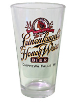 Vintage Leinenkugel's Honey Weiss Bier Pint glass Chippewa Falls Wi picture