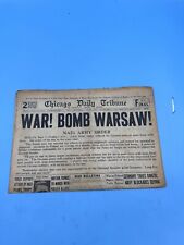 Old Newspaper WWII: 9-1-1939 