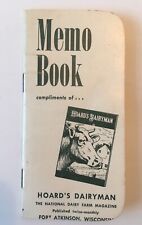 70s 1970-1971 HOARD'S DAIRY DAIRYMAN POCKET MEMO BOOK FORT ATKINSON WISCONSIN picture
