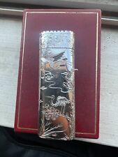 Vintage Cartier Lighter with Box Real Diamonds Swan Beautiful One of a kind picture