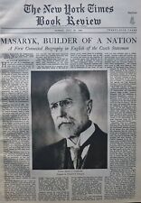 THOMAS MASARYK CZECHOSLOVAKIA ST SURTEES PICKWICK JORROCKS 1930 July 20 NY Times picture