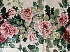 Vintage Cabbage Rose Glazed Cotton Fabric 34 x 56 picture