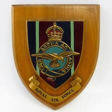 Old WW2 Kings Crown RAF Royal Air Force Station Squadron Crest Shield Plaque picture