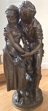 AN IMPORTANT 19 CENTURY FRENCH BRONZE 31'' HIGH LOVERS STATUE BY MATH MOREAU picture