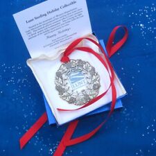 RARE • NEW • LUNT 2003 HOLIDAY WREATH Sterling Silver Christmas Ornament picture