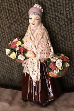 Rare Vintage Ceramic Lady Figurine Capidimonte Flowers picture