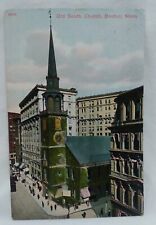RPPC Old South Church Boston Mass. Massachusetts Antique Vintage Postcard 1908 picture