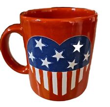 Vintage Waechtersbach Germany Red White Blue Heart Coffee Mug Cup picture