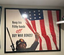 Original WWII Poster Kroger Keep His Filthy Hands Off Buy War Bonds 35.5x46.5” picture