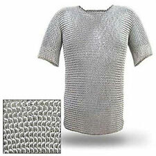MEDIEVAL ALUMINIUM  CHAIN MAIL SHIRT BUTTED ALUMINUM CHAIN MAIL HAUBERGEON picture