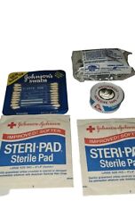 Vtg Q-Tips Sterilized  Johnsons Swabs, STERI-PAD,  Thermos Emergency Blanket, Lo picture
