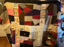 Antique Patchwork Quilt with Cigarette Flag Felts 70x52