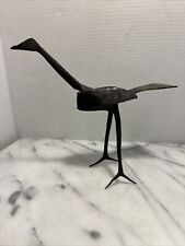 Vintage Hand Made Wrought Iron FOLK art Bird Figurine OOAK metal Sculpture picture