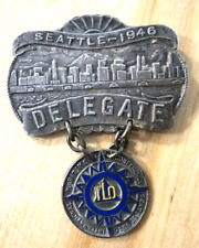RARE SEATTLE INTERNATIONAL MARITIME CONFERENCE DELEGATE PIN BADGE 1946 picture