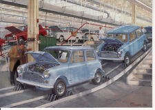 BMC Mini Production Line Austin A40 Longbridge factory 1959 Motor greeting card  picture