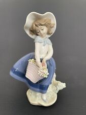 Lladro Pretty Pickings Girl With Basket of Flowers 7