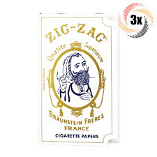 3x Packs Zig Zag White France Single Wide Rolling Papers | 32 Papers Each | picture