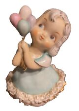 Vintage 1950s Little Girl Figurine With Balloons Bone China Japan JOL picture