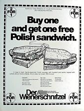 Der Wienerschnitzel Polish Sandwich San Jose Ca. VTG 1973 Regional Original Ad  picture