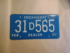 Michigan Dealer License Plate  2001 picture