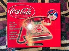 Coca-Cola Tiffany Style Stained Glass Telephone Lights Up, Push Button picture